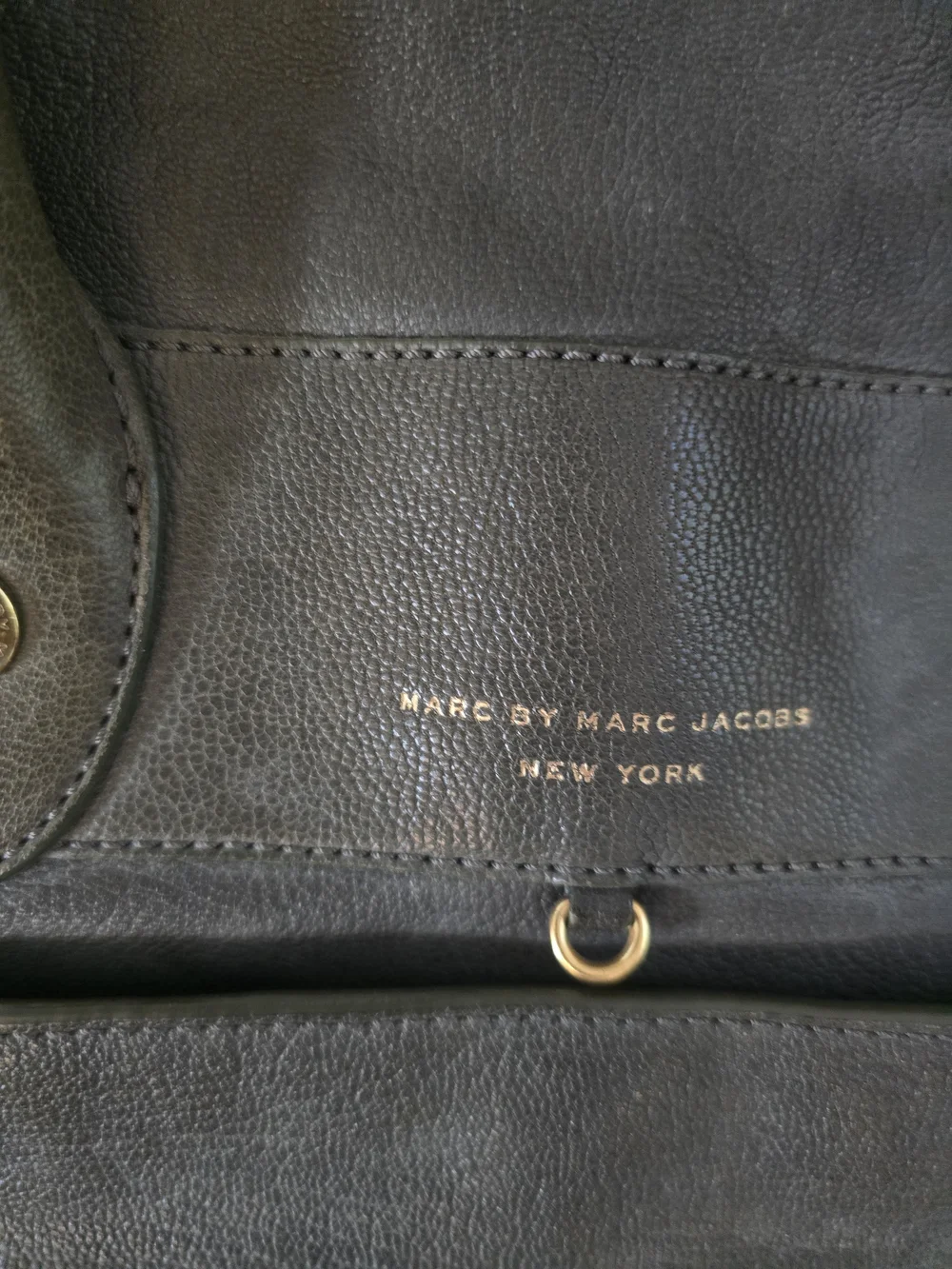 Marc Jacobs Olive Green Leather Satchel with Gold Hardware